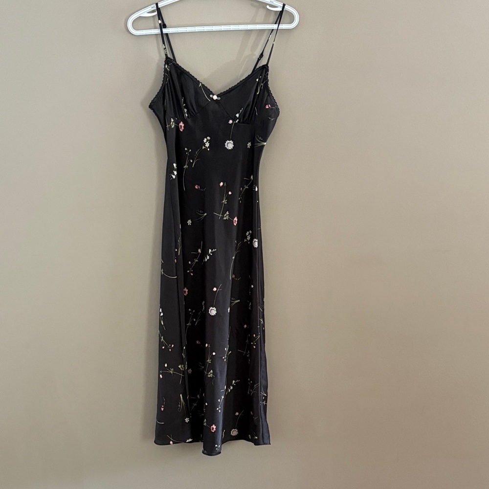 Wilfred Black Floral Midi Dress